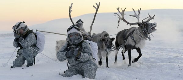 Учения войск Северного флота РФ с оленями - Sputnik Латвия