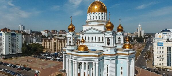 Кафедральный собор святого праведного воина Феодора Ушакова в городе Саранске - Sputnik Латвия