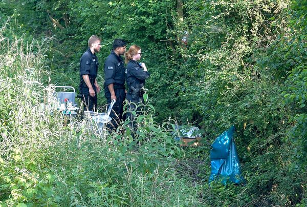 Полиция работает на месте, где было найдено тело Сусанны Марии Фельдман Полиция работает на месте, где было найдено тело Сусанны Марии Фельдман - Sputnik Латвия