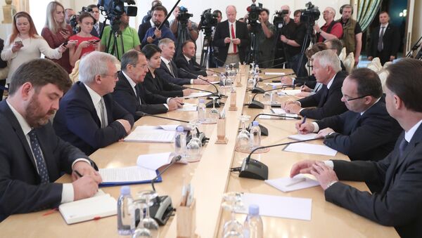Krievijas ārlietu ministra S.Lavrova un Eiropas Padomes ģenerālsekretāra T.Jaglanda tikšanās - Sputnik Latvija