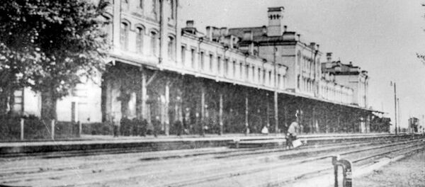 Вокзал в Двинске (Даугавпилс), 1911 год - Sputnik Латвия