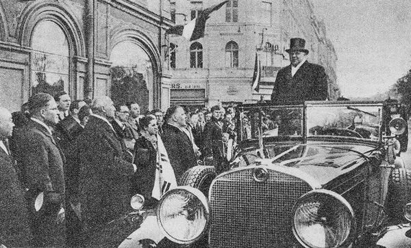 Президент Улманис в автомобиле, 1939 год - Sputnik Латвия