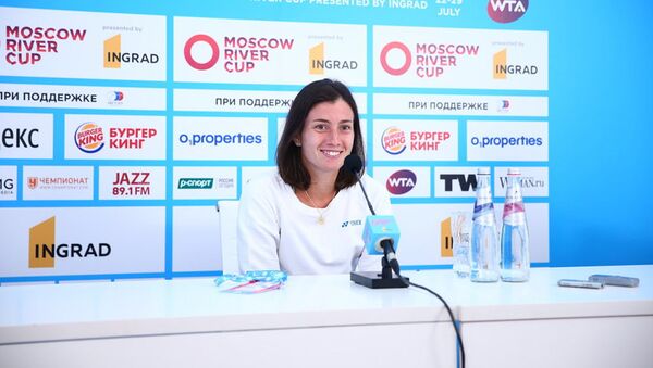 Анастасия Севастова на пресс-конференции на турнире Moscow River Cup в Москве - Sputnik Латвия
