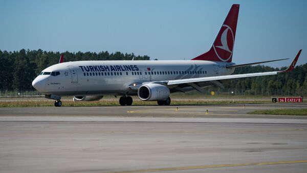 Самолет Boeing 737 авиакомпании Turkish Airlines в аэропорту Рига - Sputnik Латвия