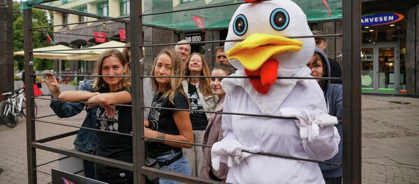 Акция Почувствуй себя курицей - Sputnik Latvija