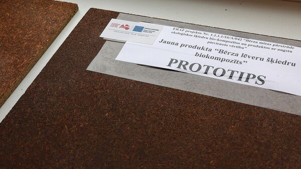 Плитка из березовых опилок, склеенных суберином Плитка из березовых опилок, склеенных суберином - Sputnik Латвия