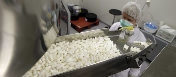 Производство милдроната в компании Гриндекс в Риге Производство милдроната в компании Гриндекс в Риге - Sputnik Латвия