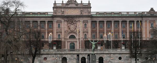 Здание риксдага на острове Хельгеандсхольмен в Стокгольме, Швеция - Sputnik Латвия