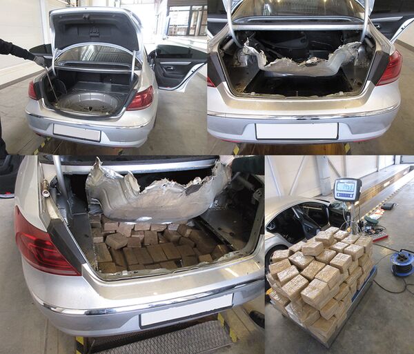 Обнаруженные в тайнике автомобиля 145 килограммов гашиша - Sputnik Латвия