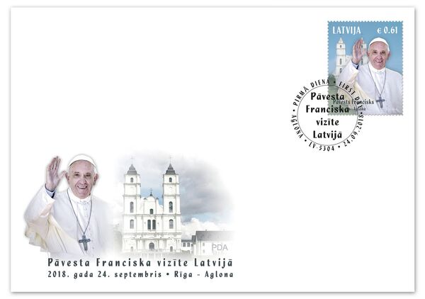 Марка, выпущенная Почтой Латвии к визиту Папы Римского - Sputnik Латвия