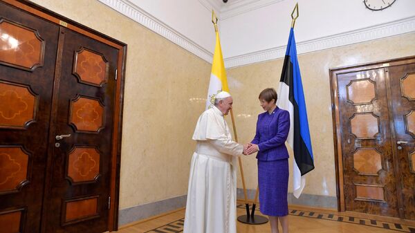 Встреча Папы Франциска и президента Эстонии Керсти Кальюлайд в Президентском дворце в Таллинне - Sputnik Латвия