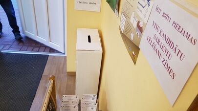 Урна для неиспользованных бюллетеней, избирательный участок 244 города Резекне