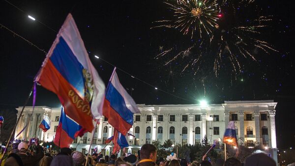 Празднование годовщины Крымской весны в Крыму - Sputnik Латвия