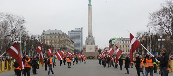 Шествие легионеров Ваффен СС и их сторонников в Риге Шествие легионеров Ваффен СС и их сторонников в Риге - Sputnik Latvija